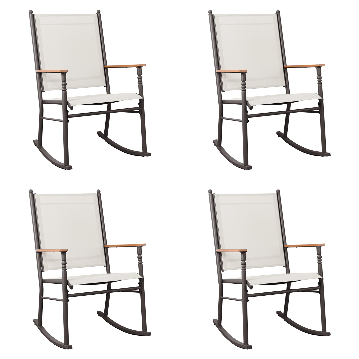 Walsunny Outdoor Metal Rocking Chairs Patio Seating Bistro Rocker for Porch Backyard Lawn Garden