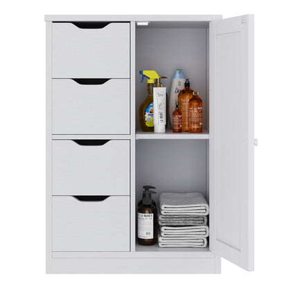 Vongrasig Bathroom Storage Cabinet withStorage,Farmhouse Freestanding PantryCabinet with 2 Drawers and Shelves, WoodenStorage Organizer for Bathroom, Living Room, Grey