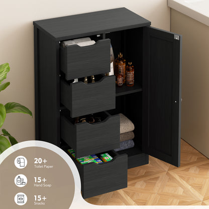 Vongrasig Bathroom Storage Cabinet withStorage,Farmhouse Freestanding PantryCabinet with 2 Drawers and Shelves, WoodenStorage Organizer for Bathroom, Living Room, Grey