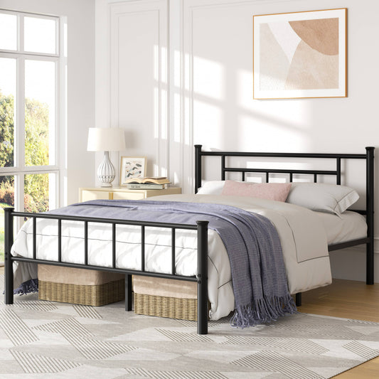 Walsunny Queen Bed Frame with Headboard and Footboard, No Box Spring Needed, Easy Assembly Anti-Slip Support