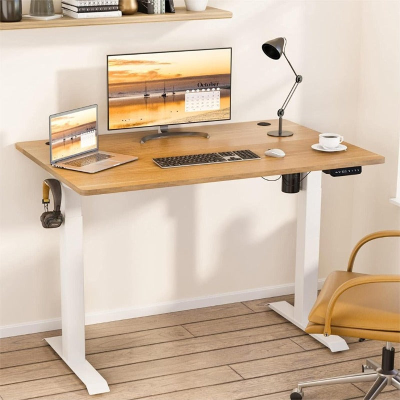 Walsunny White Electric Height Adjustable Standing Desk#color_walnut