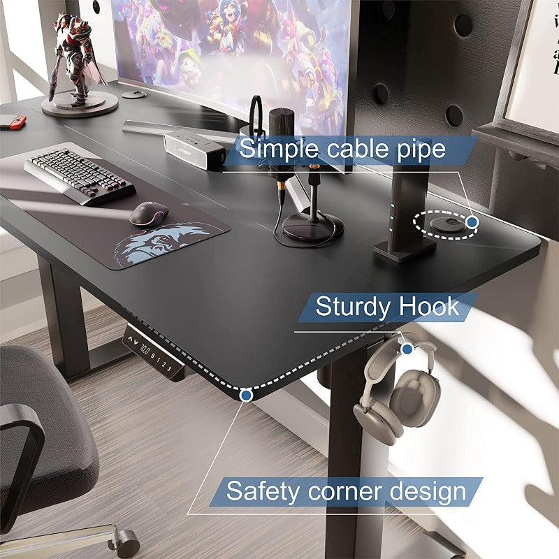 Walsunny Black Electric Office Ergonomic Desk#color_black