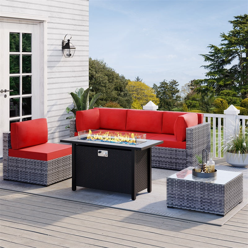 Walsunny 45" Propane Fire Pit Table 50,000 BTU Steel Gas Fire Pit