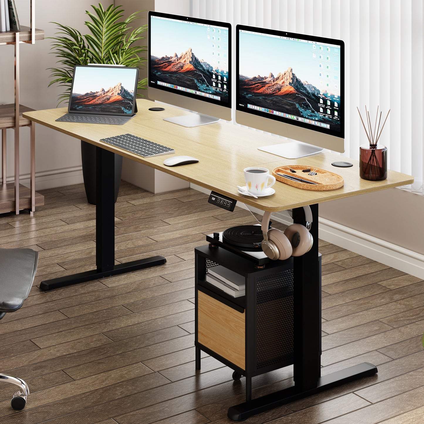 Walsunny White Electric Height Adjustable Standing Desk