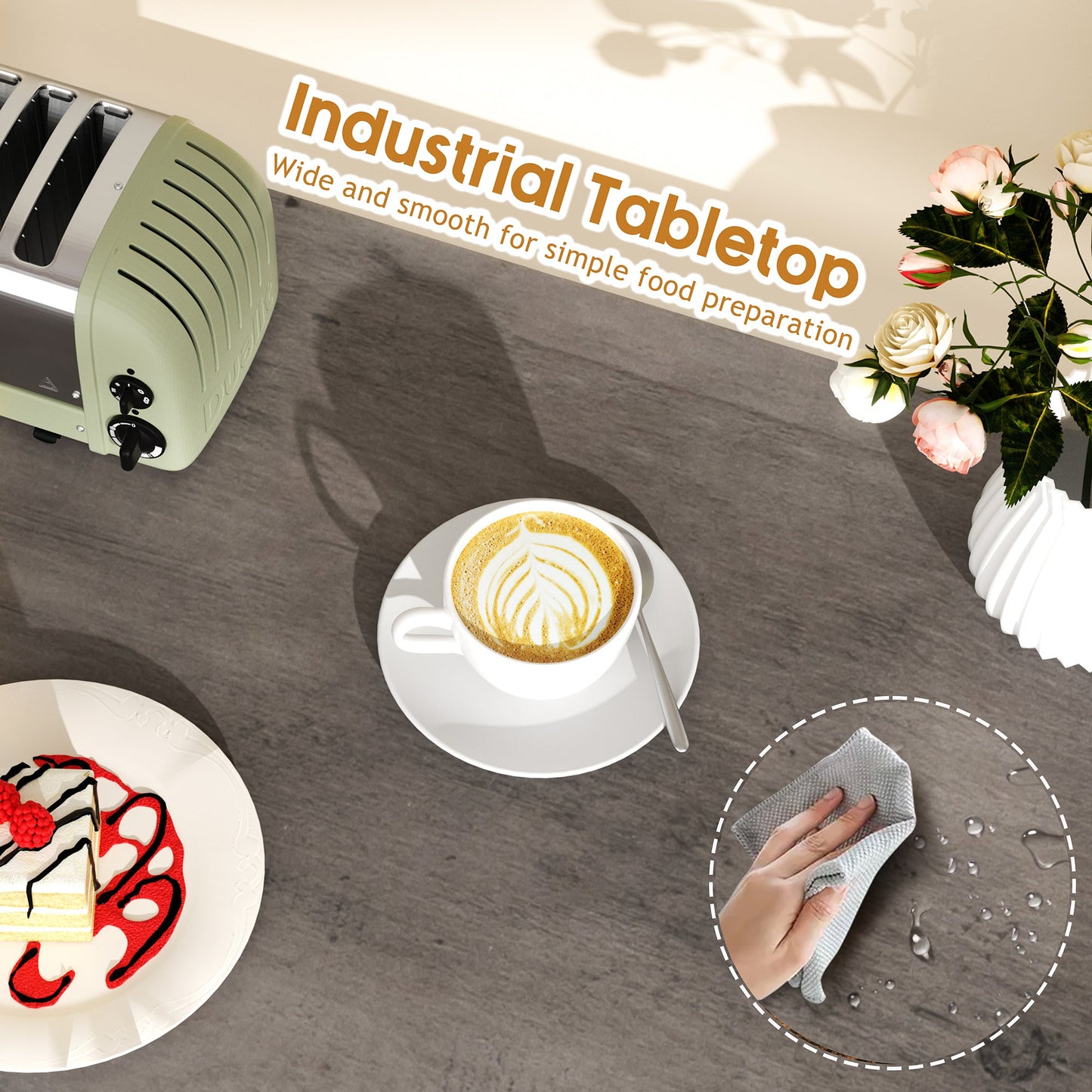 WALSUNNY Kitchen Bakers Rack , Coffee Bar Table 4Tiers