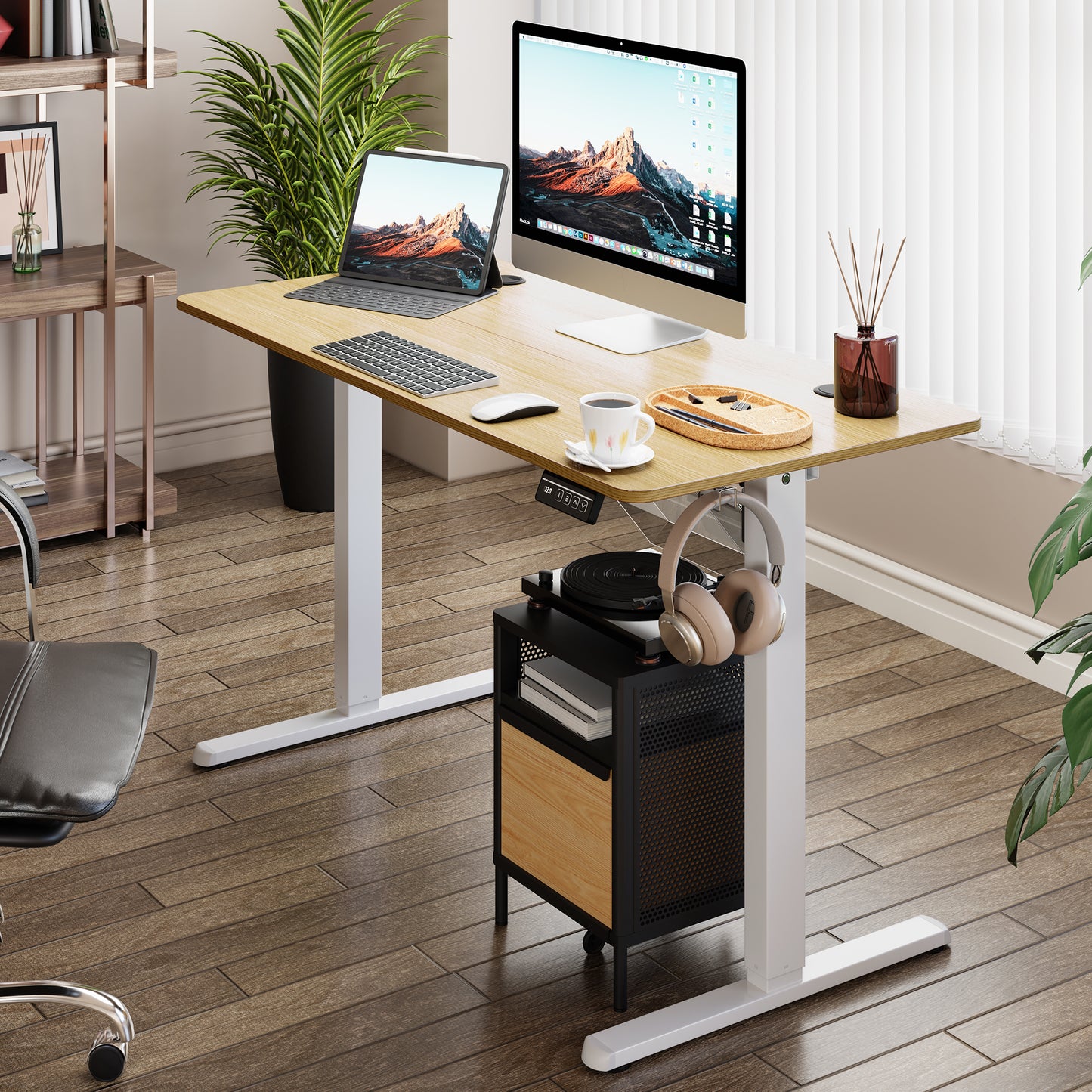Walsunny White Electric Height Adjustable Standing Desk
