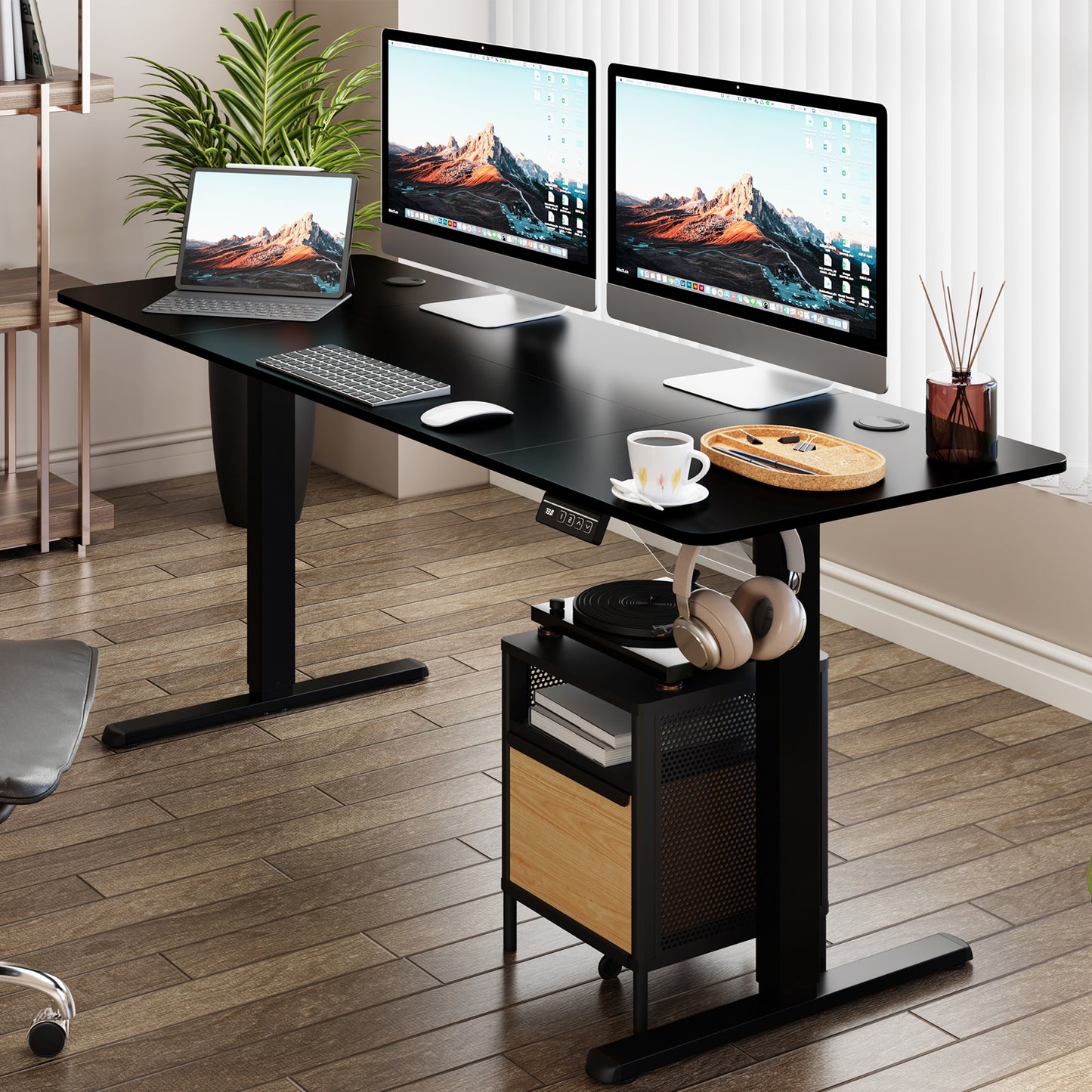 Walsunny White Electric Height Adjustable Standing Desk