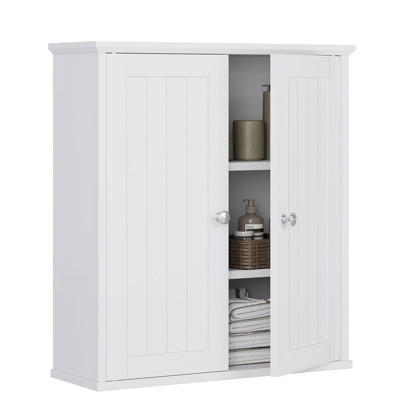 Walsunny Bathroom Medicine Cabinet, Wall-mounted Storage Cabinet with Adjustable Partitions, Cosmetics Storage Cabinet for Dining room, Bedroom