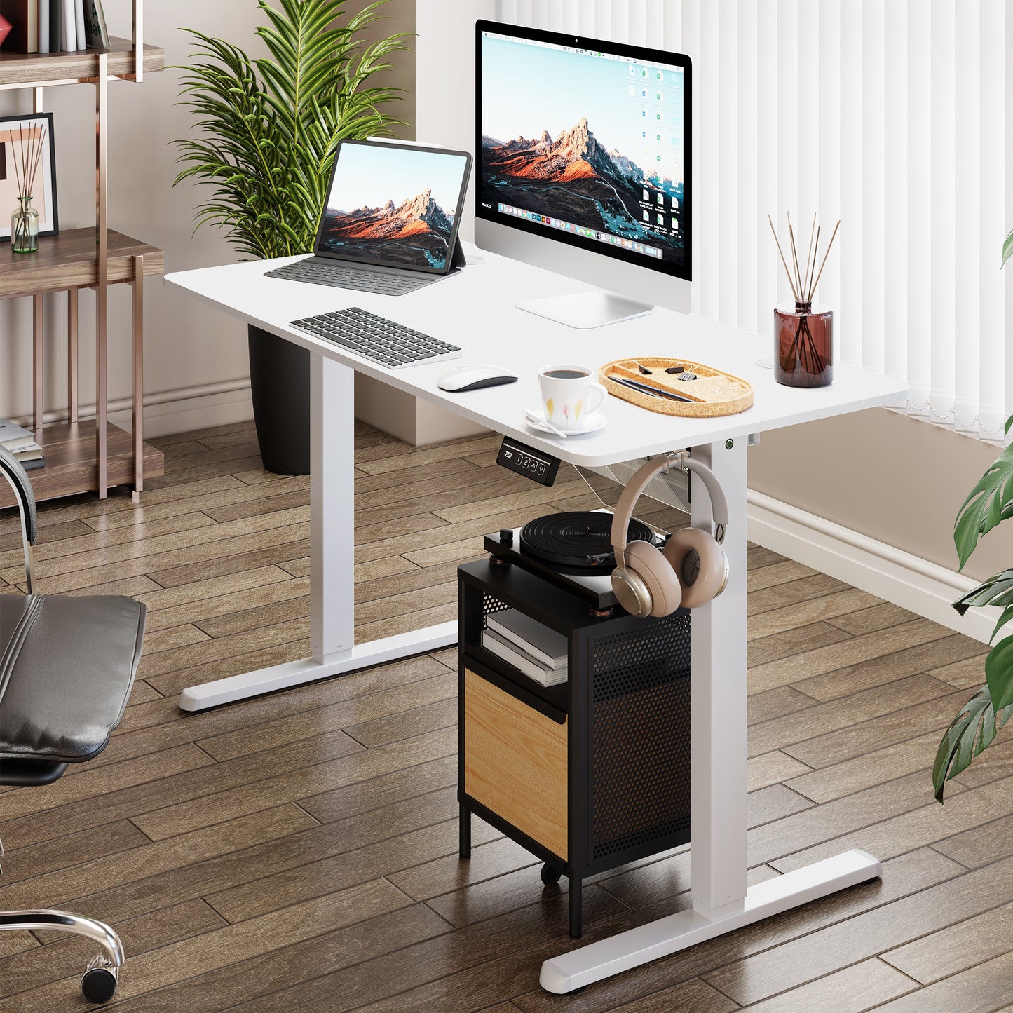 Walsunny White Electric Height Adjustable Standing Desk