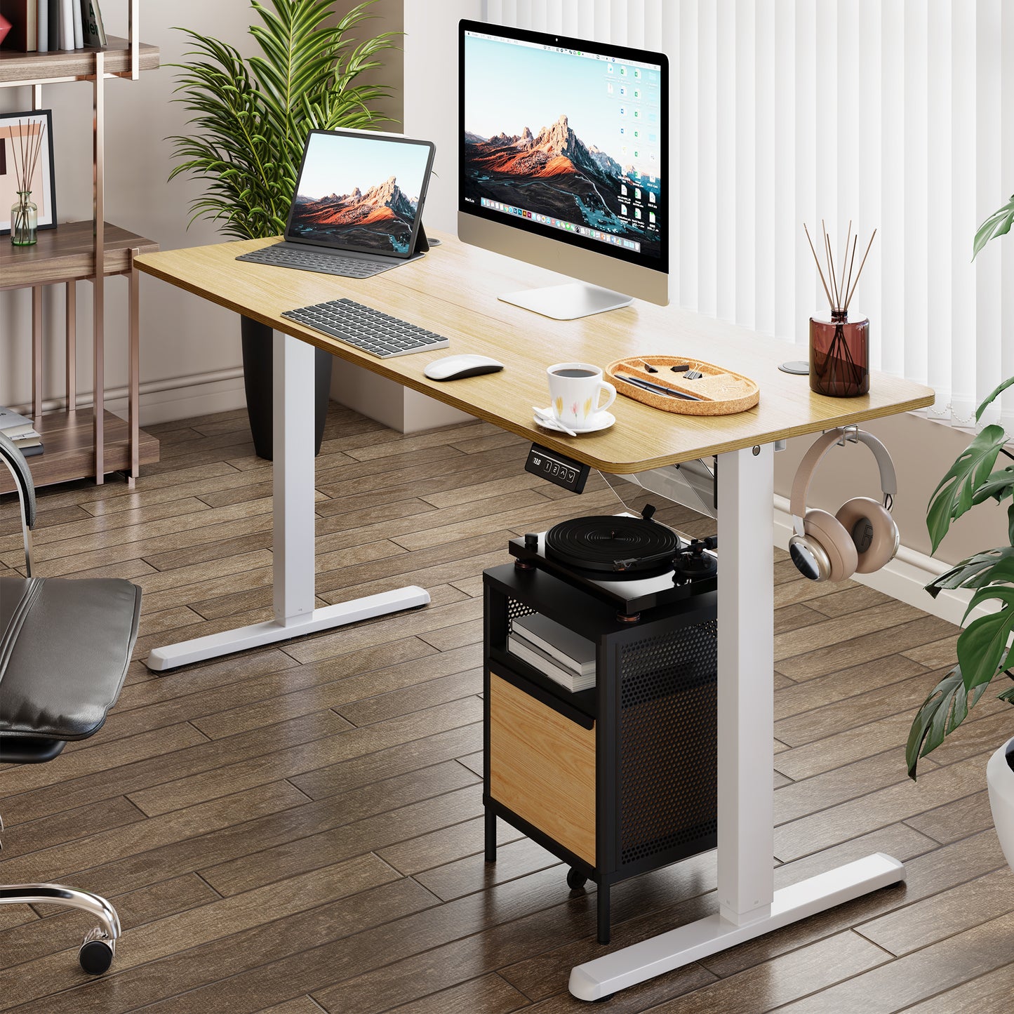 Walsunny White Electric Height Adjustable Standing Desk
