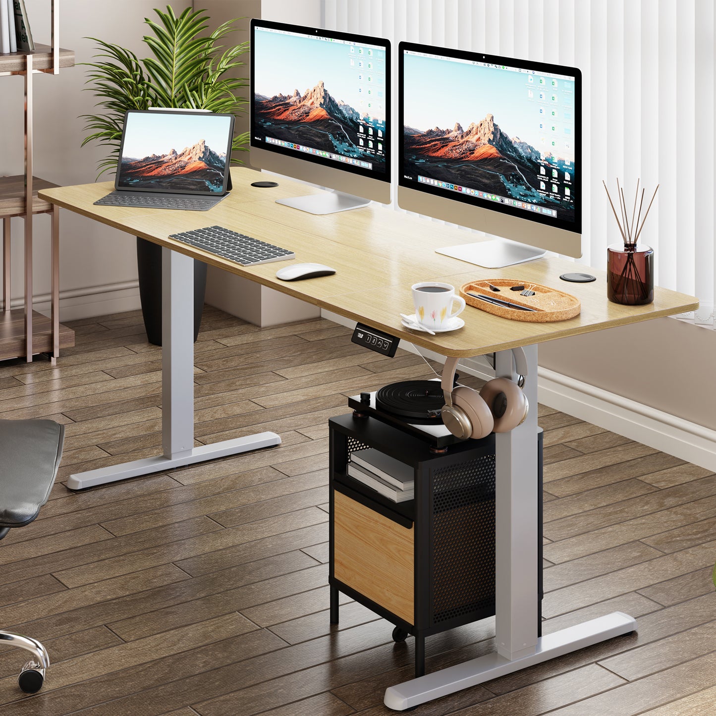 Walsunny White Electric Height Adjustable Standing Desk