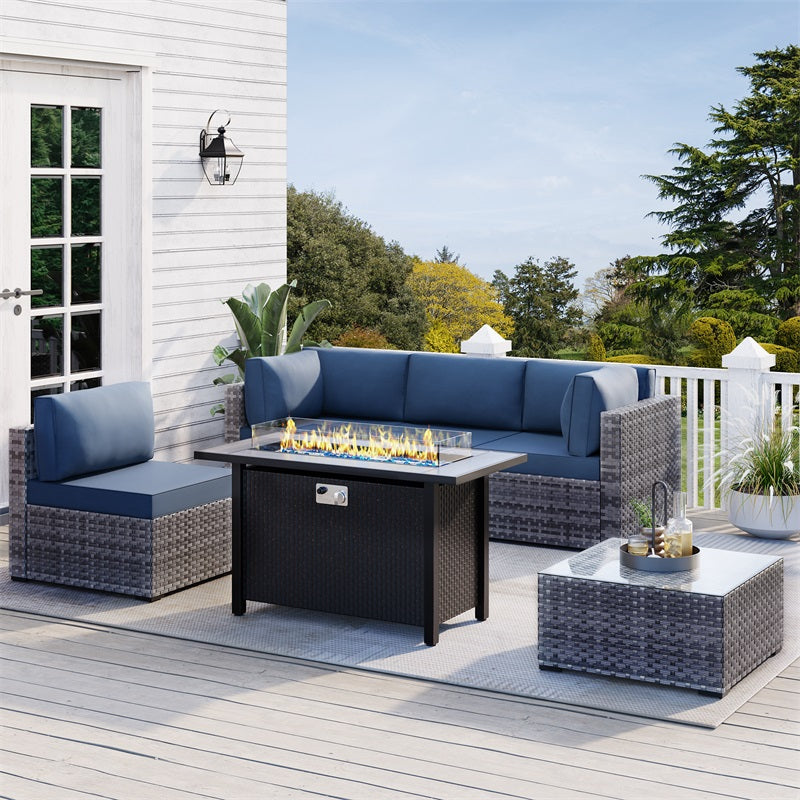 Walsunny 45" Propane Fire Pit Table 50,000 BTU Steel Gas Fire Pit