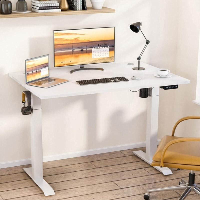 Walsunny White Electric Height Adjustable Standing Desk#color_white