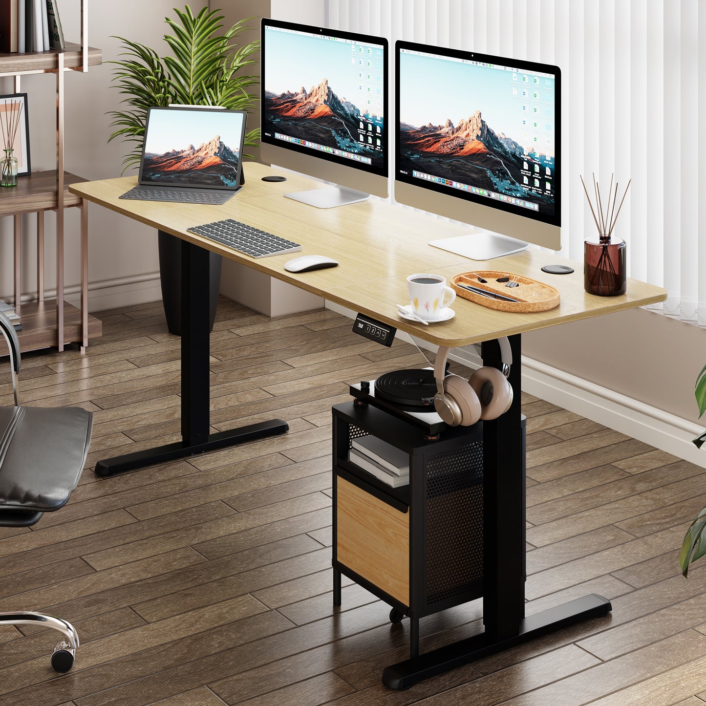 Walsunny White Electric Height Adjustable Standing Desk