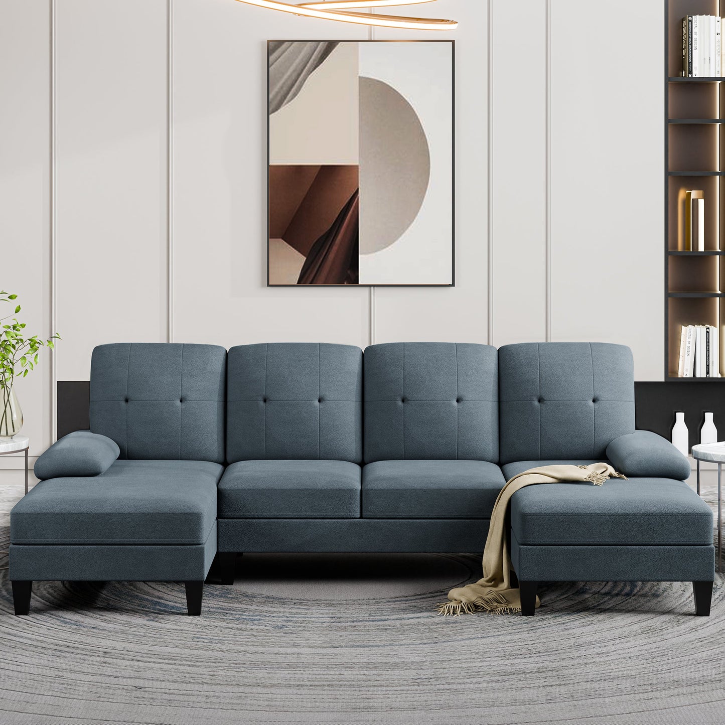 WALSUNNY 106'' Sectional Sofa Couches #color_dark-grey