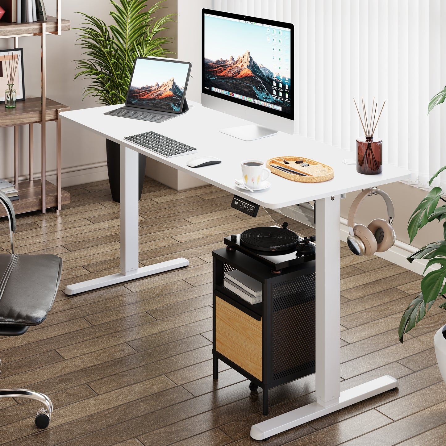 Walsunny White Electric Height Adjustable Standing Desk
