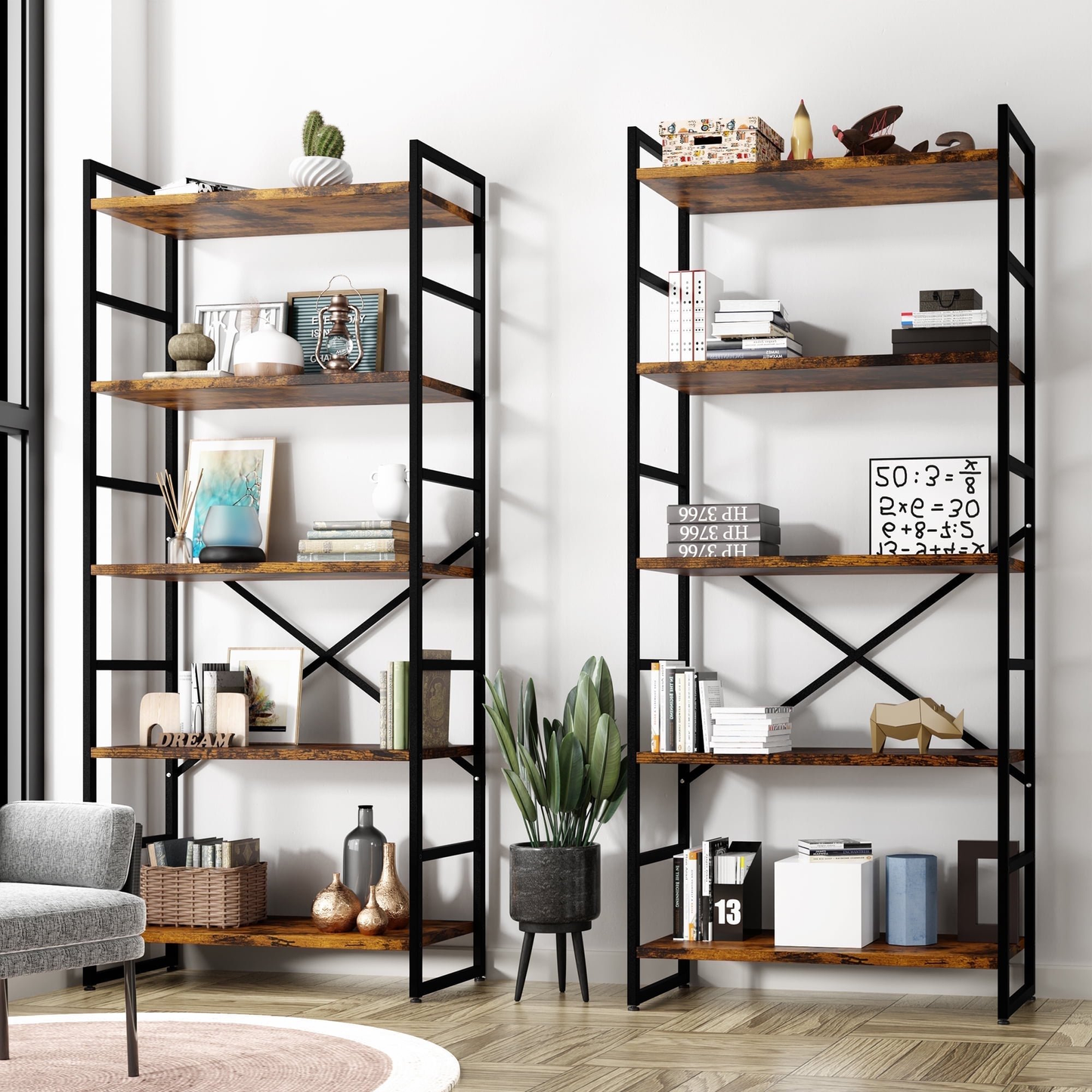 Walsunny 5-Tier Bookshelf