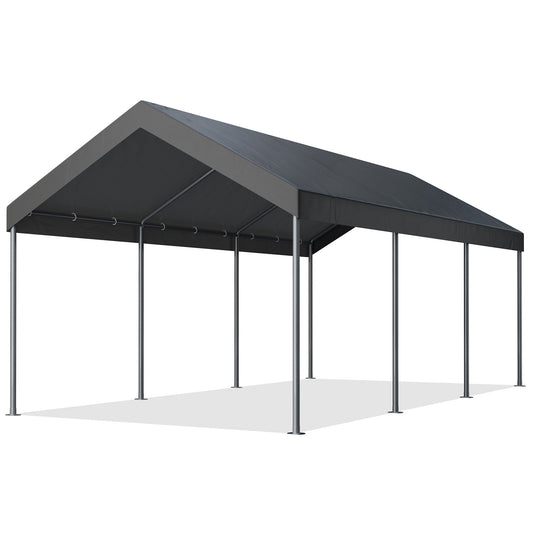 Walsunny Carport 10 x 20 ft Heavy Duty Carport Car Canopy with Powder-Coated Steel Frame,  Shelter Party Tent with 180g PE Tarp for Wedding, Garden