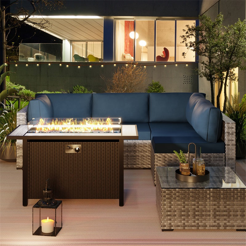 Walsunny 45" Propane Fire Pit Table 50,000 BTU Steel Gas Fire Pit
