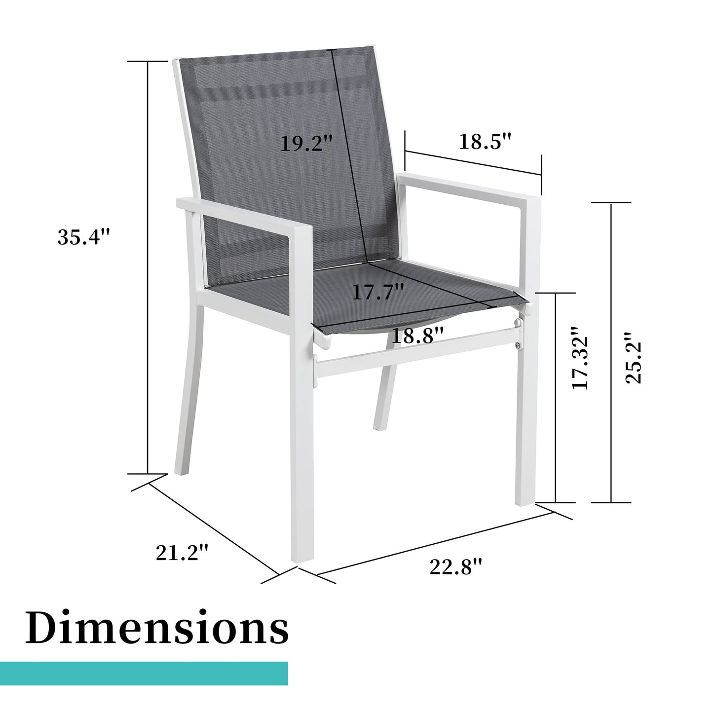 Walsunny Patio Furniture 2 Pieces Outdoor Texilene Chair Sets