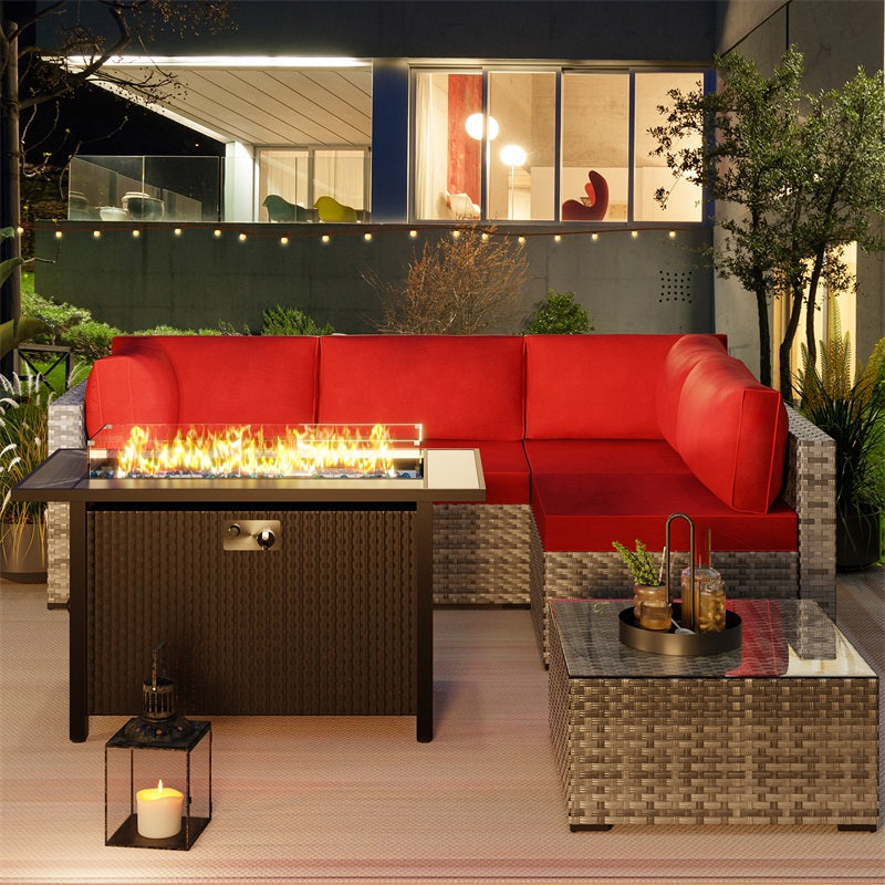 Walsunny 45" Propane Fire Pit Table 50,000 BTU Steel Gas Fire Pit