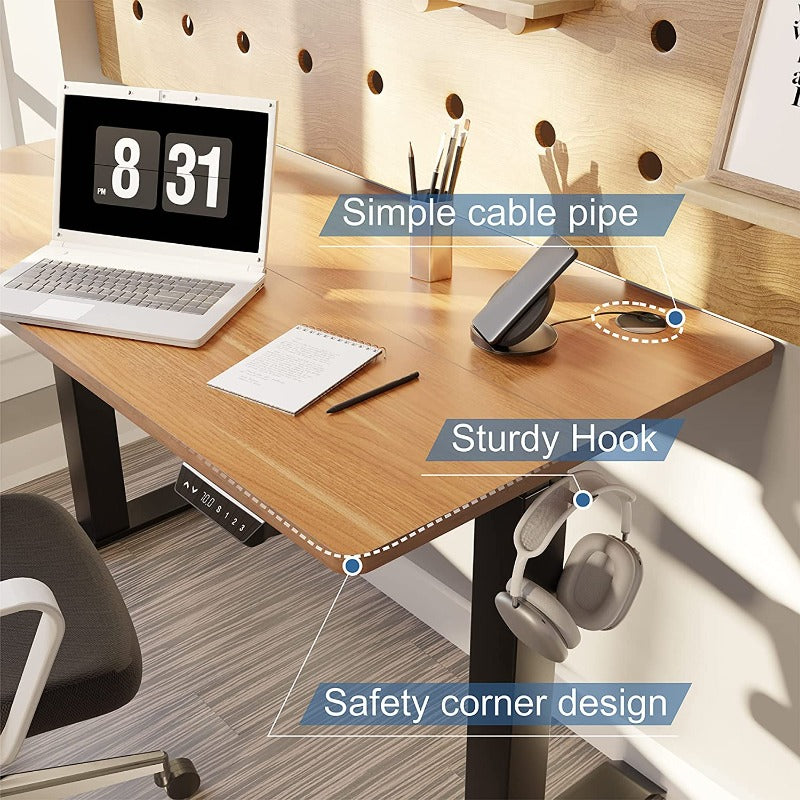 Walsunny Black Electric Office Ergonomic Desk#color_walnut