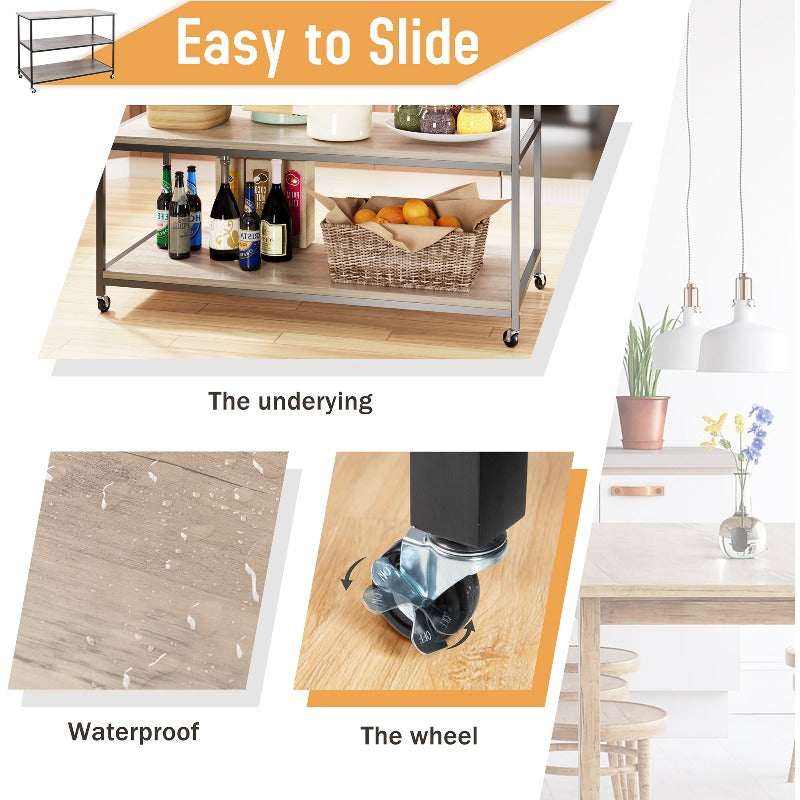 Walsunny 48‘’ Kitchen Multifunction Island & Bar Cart