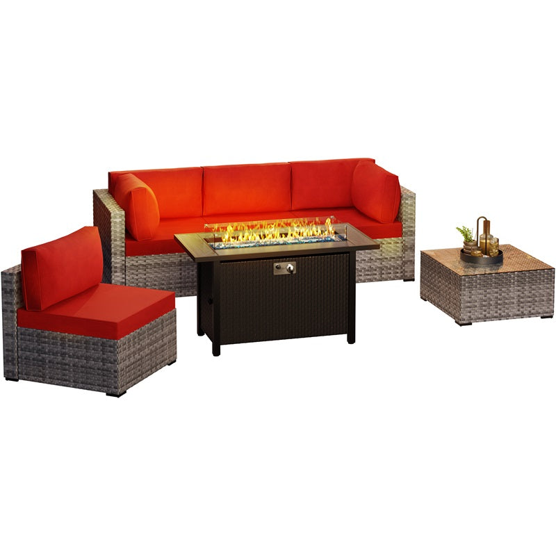 Walsunny 45" Propane Fire Pit Table 50,000 BTU Steel Gas Fire Pit