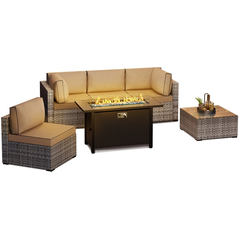 Walsunny 45" Propane Fire Pit Table 50,000 BTU Steel Gas Fire Pit