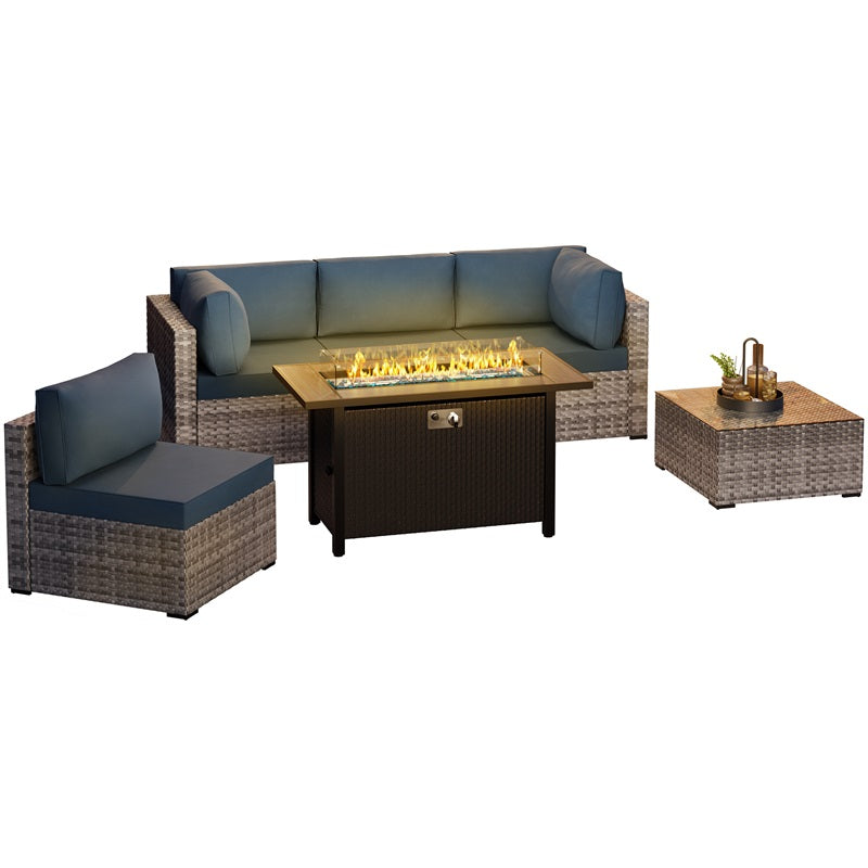 Walsunny 45" Propane Fire Pit Table 50,000 BTU Steel Gas Fire Pit