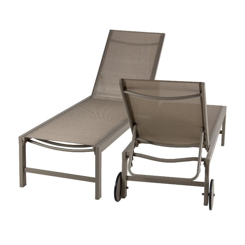 Walsunny Patio Furniture 2 Pieces Outdoor Lounge Chairs With Wheels#color_khaki