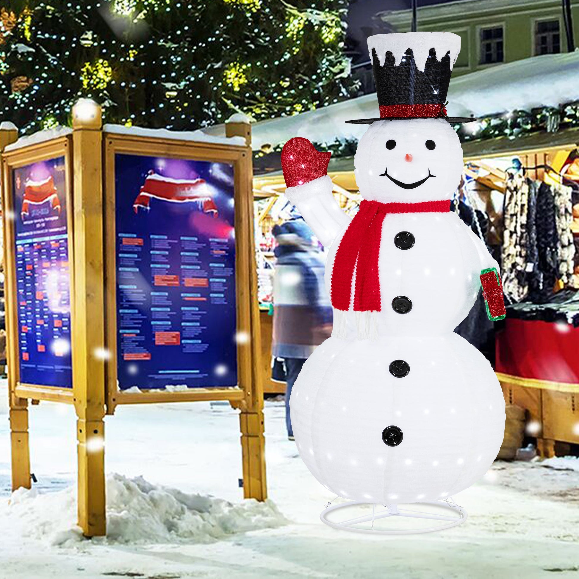 Walsunny LED Lighted Christmas Snowman, White Light