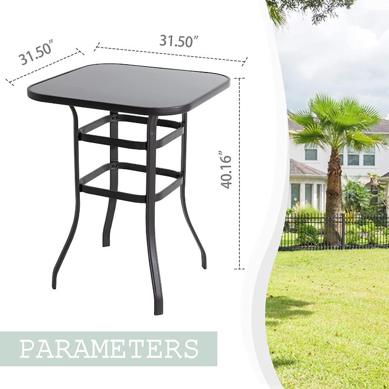 Walsunny Patio Furniture Outdoor All-Weather Texilene Swivel High Bar Stools Set