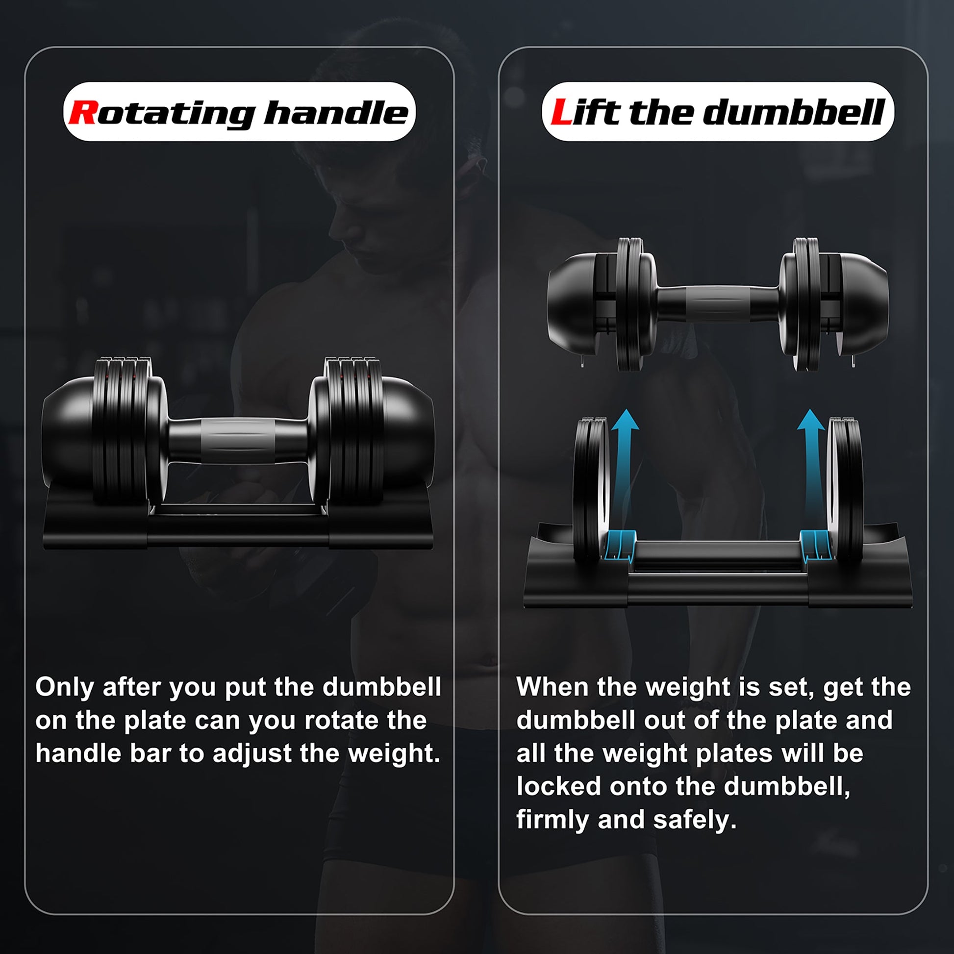 Walsunny Adjustable Dumbbell - Available in 22lb/25lb/44lb