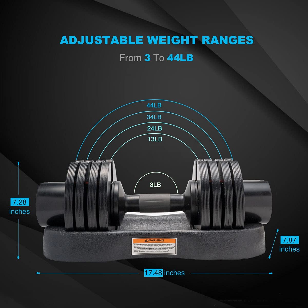 Walsunny Adjustable Dumbbell - Available in 22lb/25lb/44lb