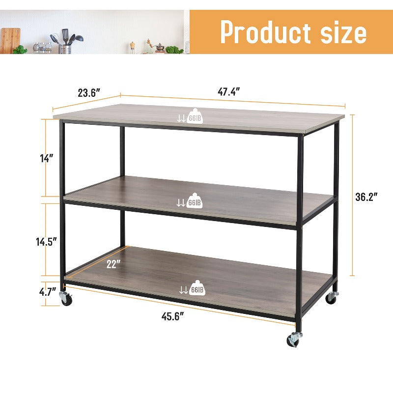 Walsunny 48‘’ Kitchen Multifunction Island & Bar Cart