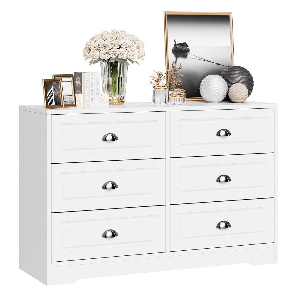 Walsunny 9 Drawer Double Dresser Black Wooden Wide Chest of Drawers with Metal Handles Storage Organizer Dresser Nursery Dresser for Living Room Hallway