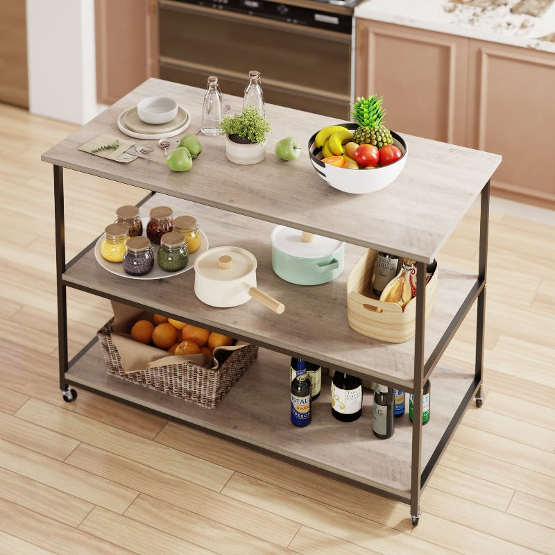 Walsunny 48‘’ Kitchen Multifunction Island & Bar Cart