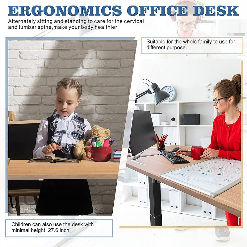 Walsunny Black Electric Office Ergonomic Desk#color_walnut