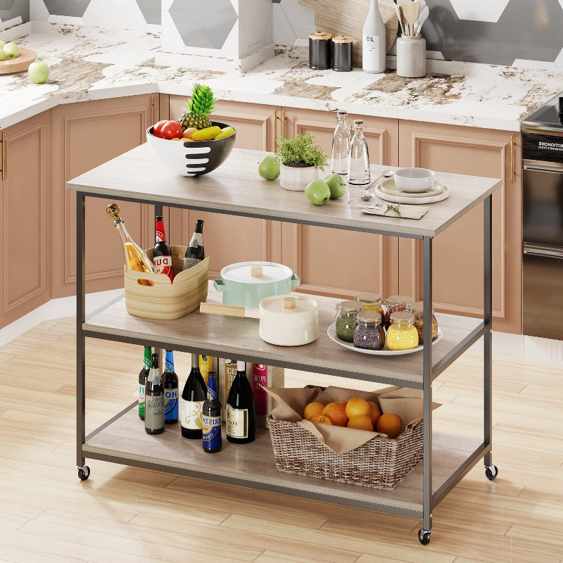 Walsunny 48‘’ Kitchen Multifunction Island & Bar Cart
