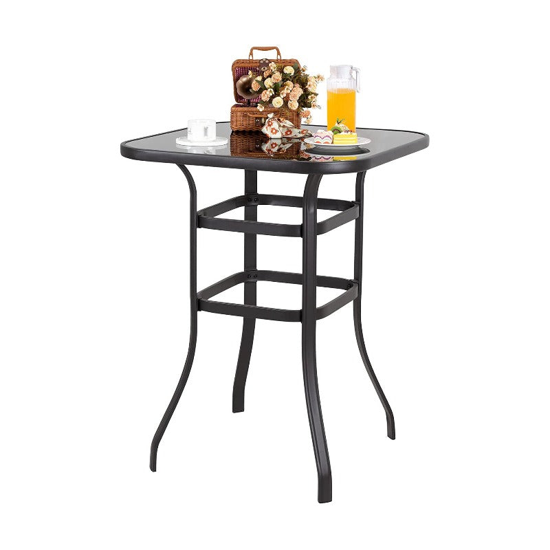 Walsunny Patio Furniture Outdoor All-Weather Texilene Swivel High Bar Stools Set