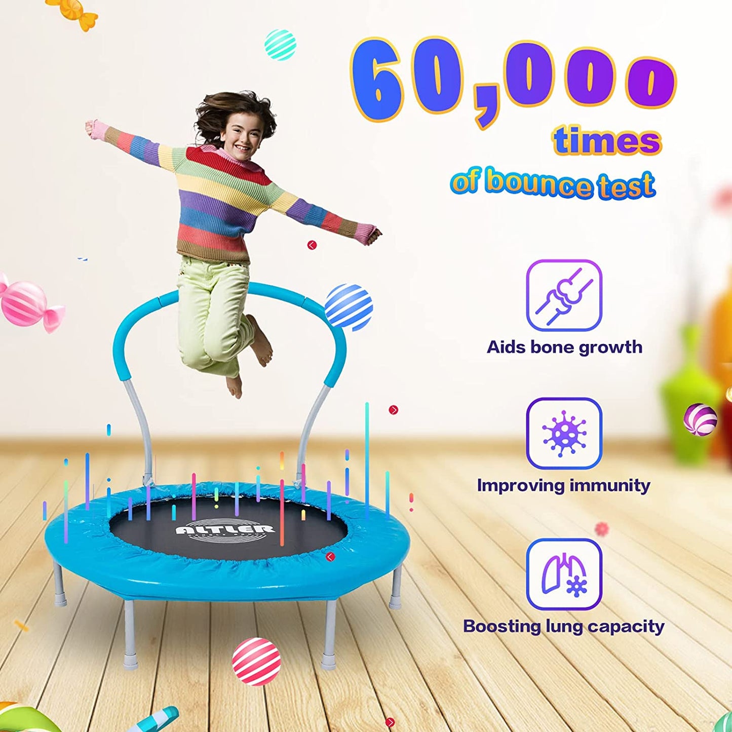 Altler 36-Inch Kids Mini Trampoline