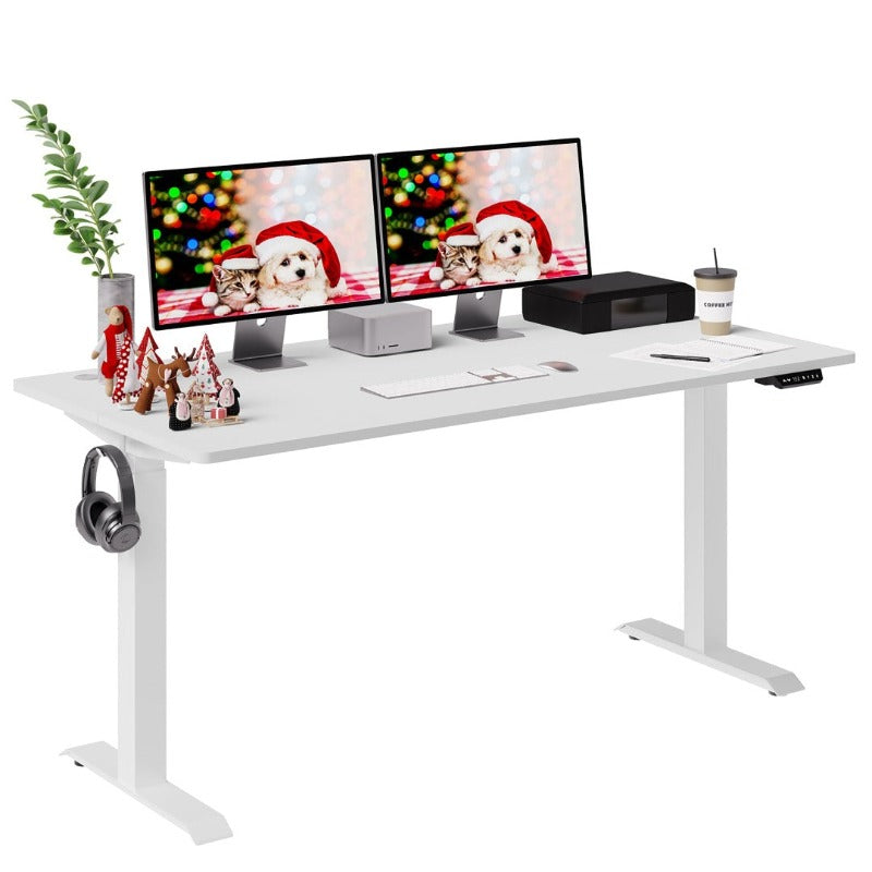 Walsunny White Electric Height Adjustable Standing Desk#color_white