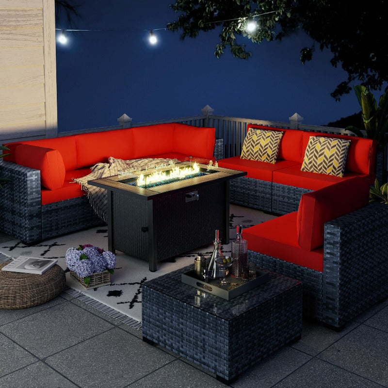 Walsunny 45" Propane Fire Pit Table 50,000 BTU Steel Gas Fire Pit