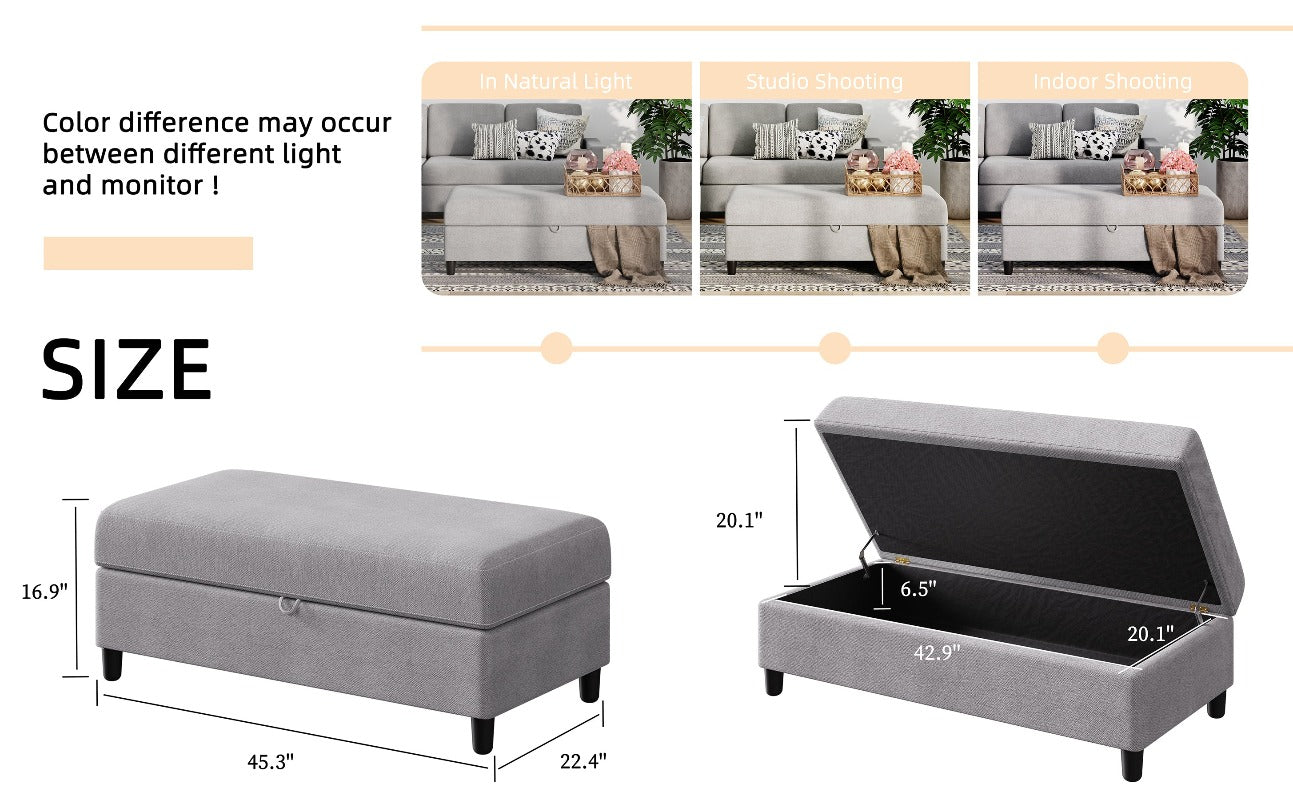 Walsunny Long Storage Ottoman