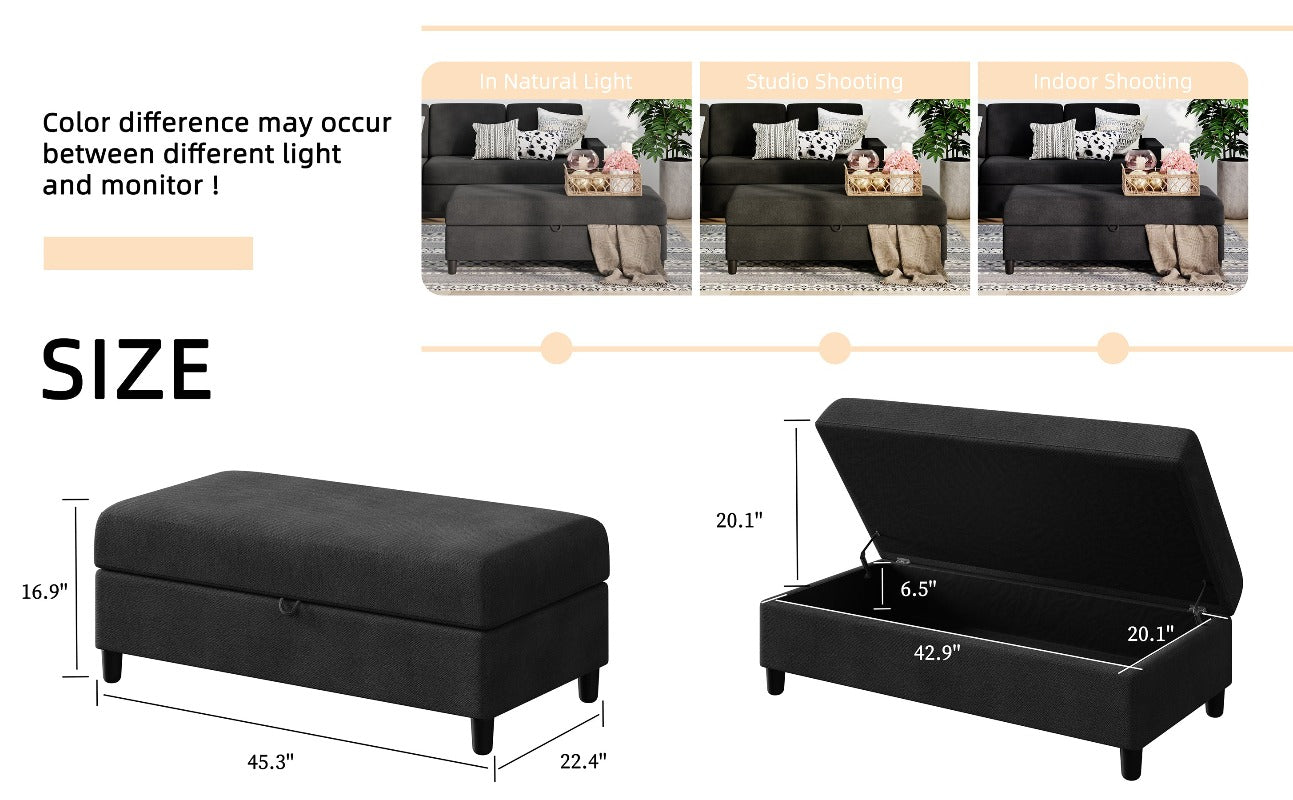 Walsunny Long Storage Ottoman