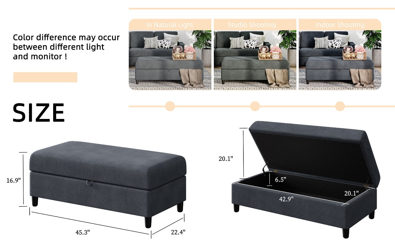 Walsunny Long Storage Ottoman