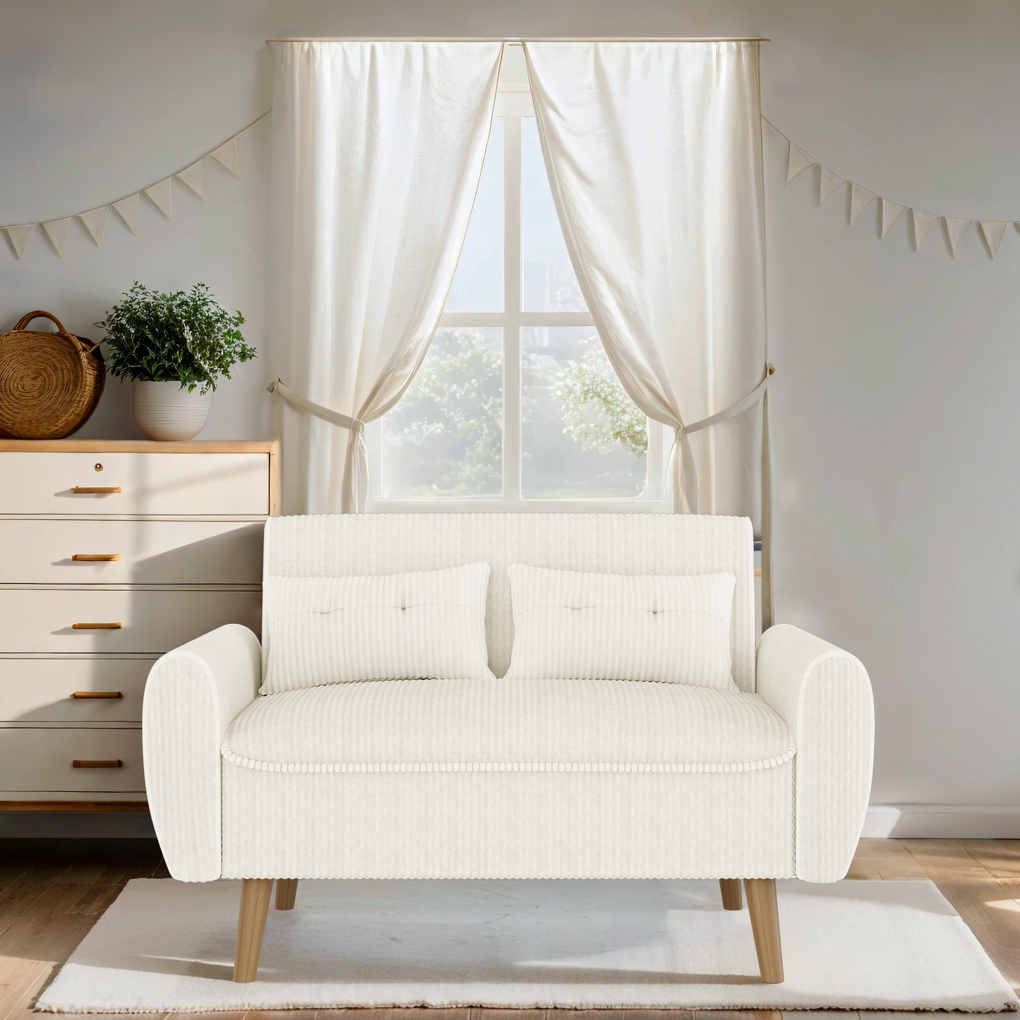 Walsunny 2-Seat 47'' Small Modern Love Seat Sofa