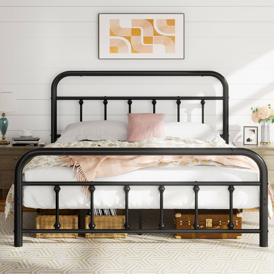 Walsunny Metal Platform Bed Frame with Headboard and Footboard, No Box Spring Needed, Easy Assembly Anti-Slip Support, Storage Space Under the Bed