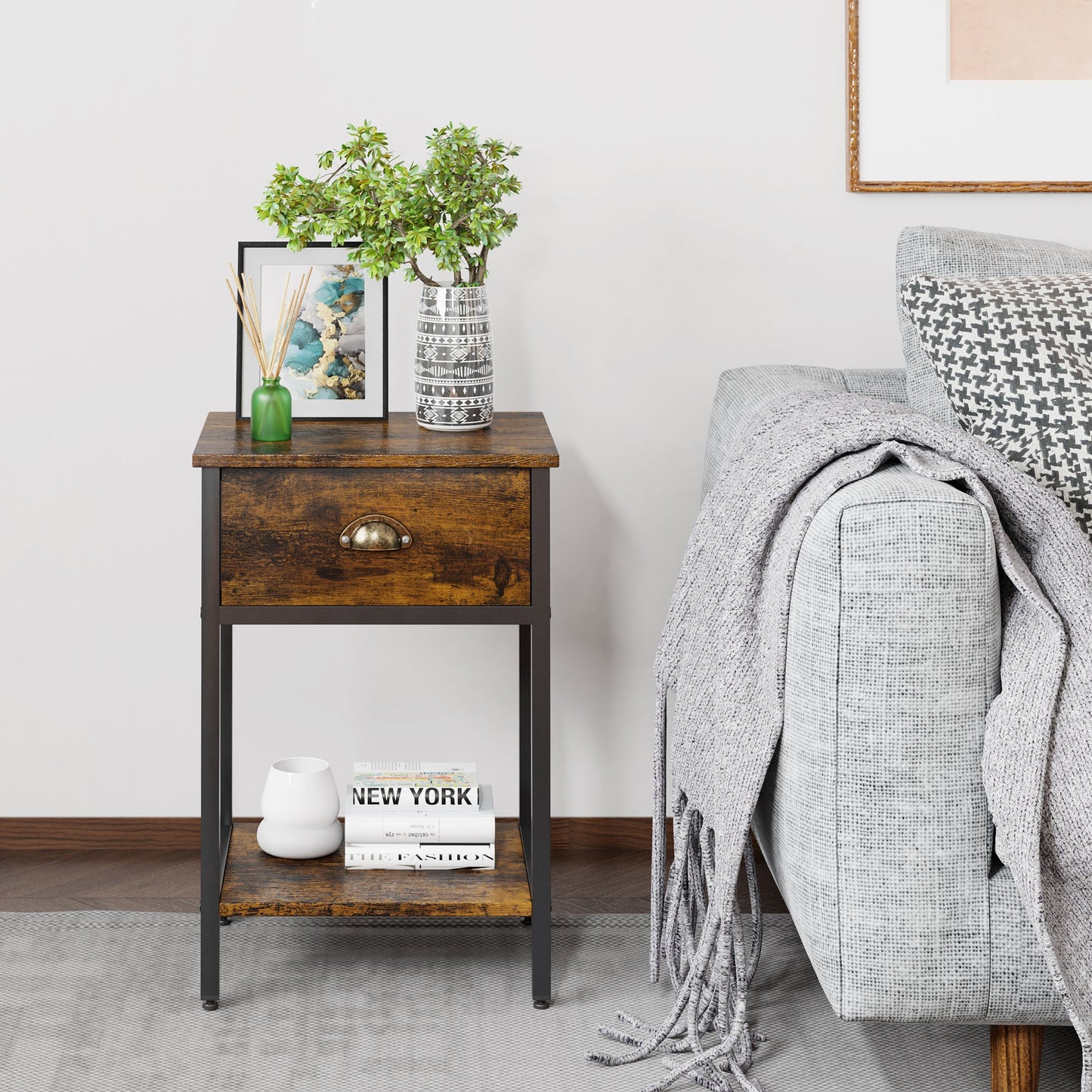 Walsunny Bedside Table & Nightstand
